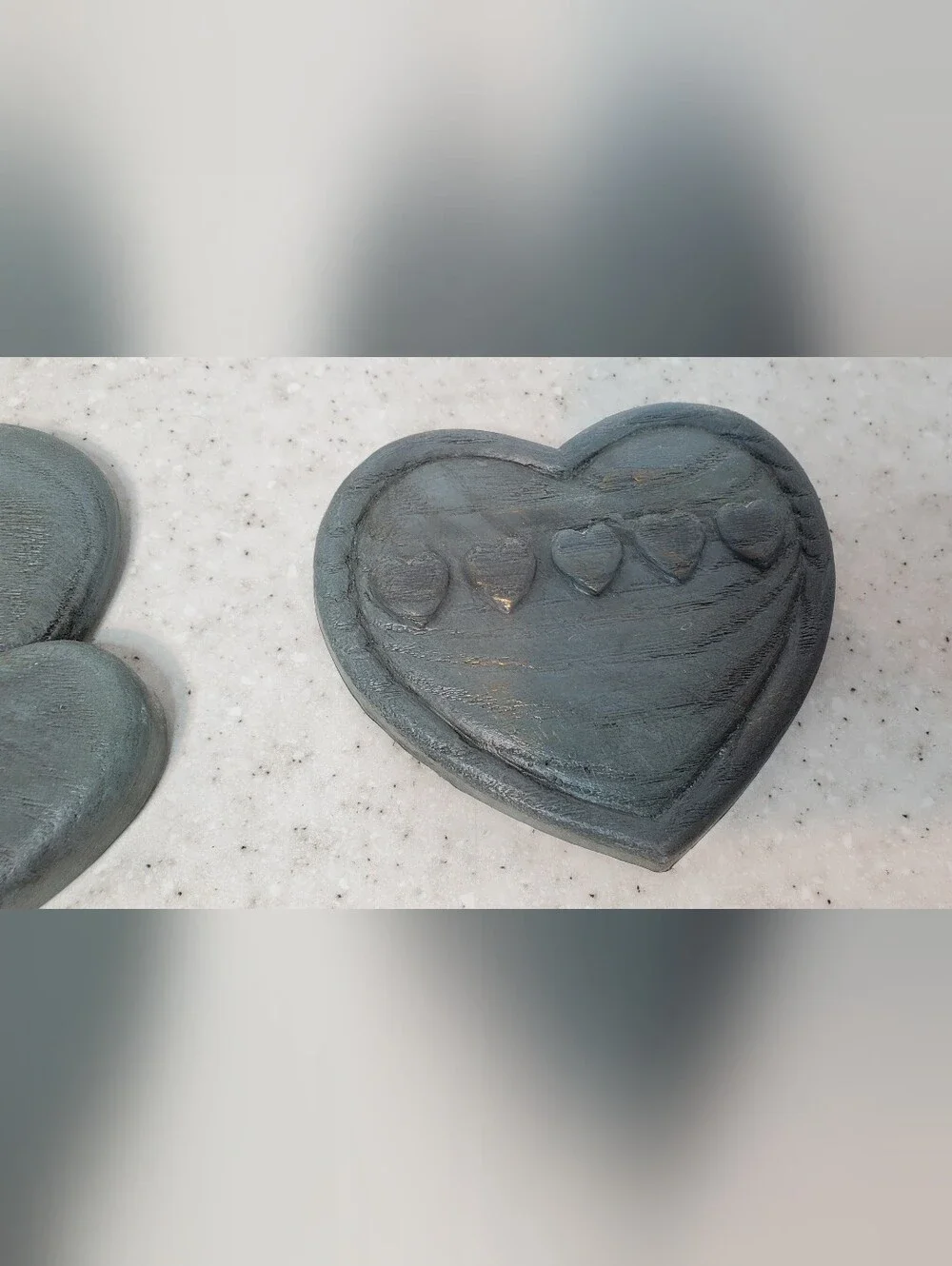 Vintage Burwood Wall Hearts Set of 3 Blue Cottagecore Grandmacore Decor 1987 MCM